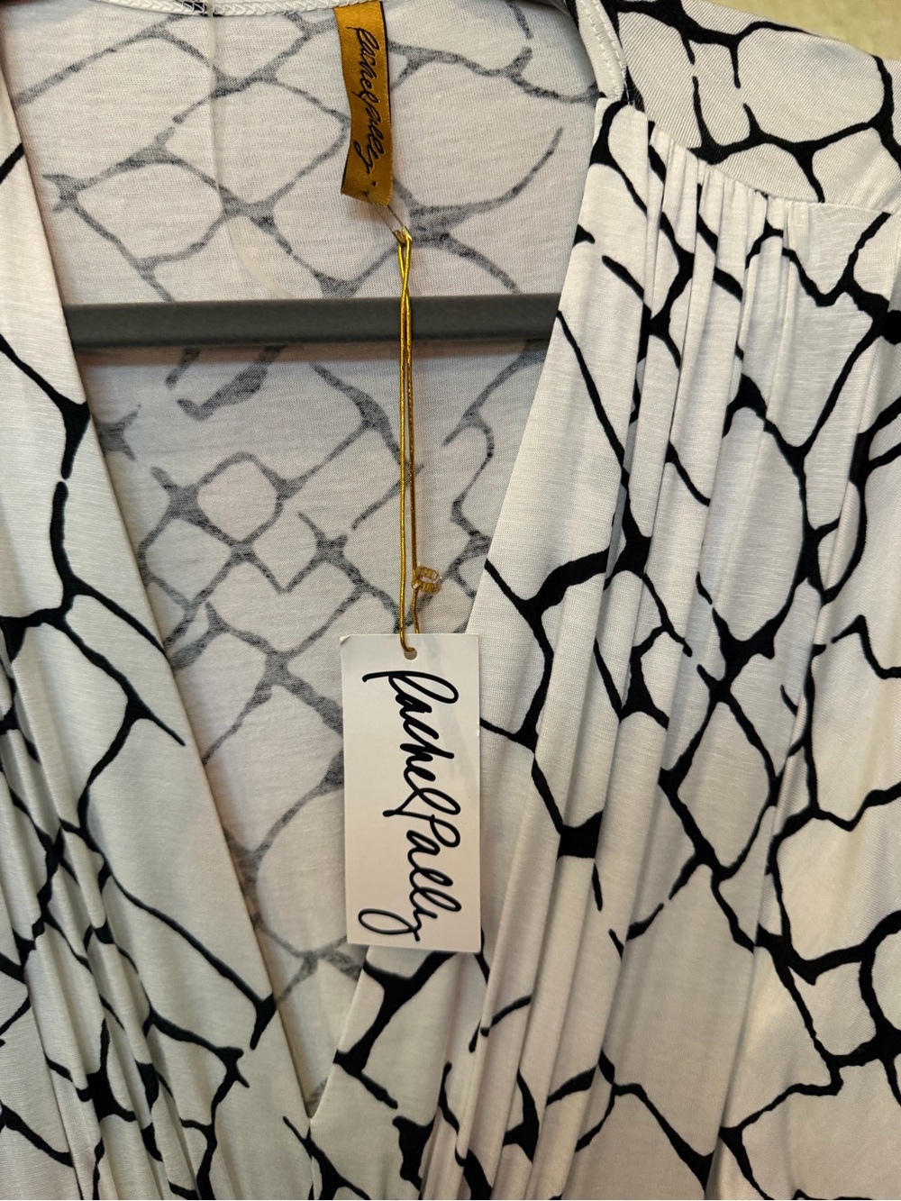 0021. NEW Rachel Pally Black Giraffe Abstract Print Maxi Dress - Picture 6 of 6